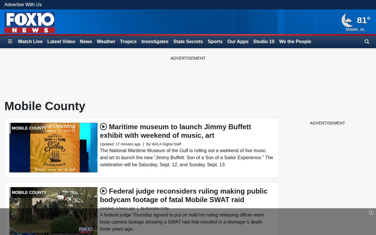 FOX10 Mobile County arrest news and report coverage