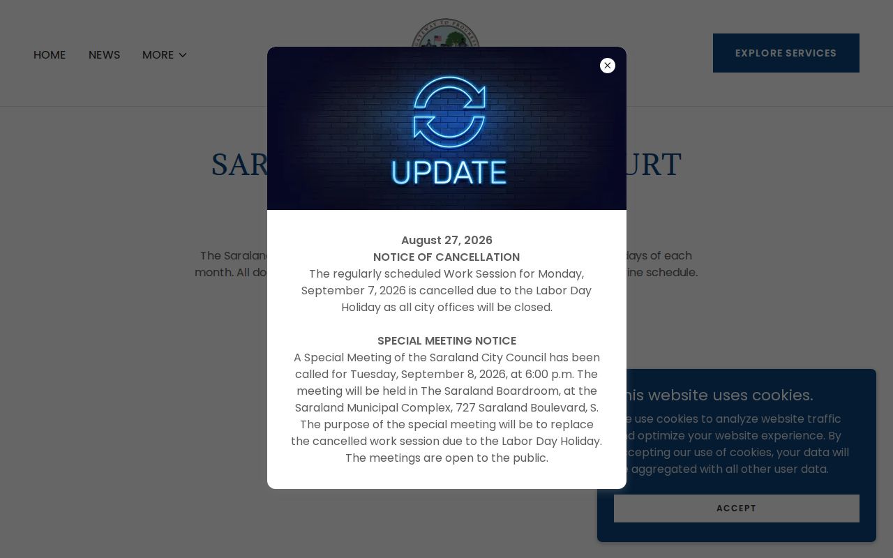 Saraland Municipal Court warrant process and records information